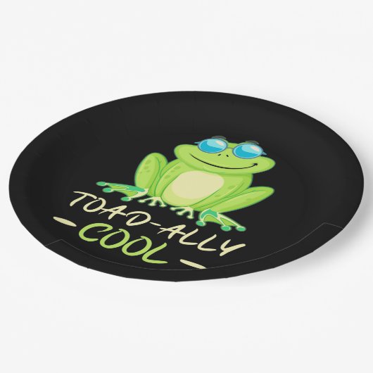 Frosch total Cool Pappteller (Schrägansicht)