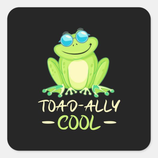 Frosch total Cool Quadratischer Aufkleber (Vorderseite)