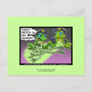 Frosch Tötungs Polizei Cartoon Auf Lustigen Postka Postkarte