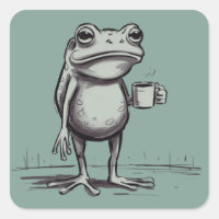 Frosch trinkt Kaffee Meme Mystischer Kröten-Frosch