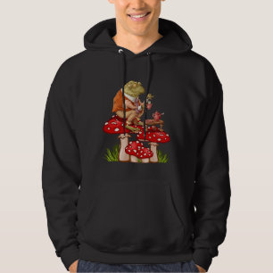 Frosch trinkt Teepilz-Ästhetik Cottagecore Hoodie
