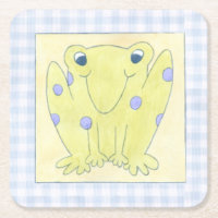 Frosch-Trio auf Gingham-Stoff