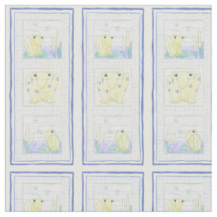 Frosch-Trio auf Gingham-Stoff Stoff