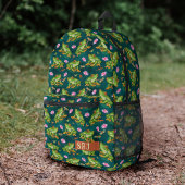 Frosch Tropical Lily Pad Pond Muster Mit Monogramm Bedruckter Rucksack