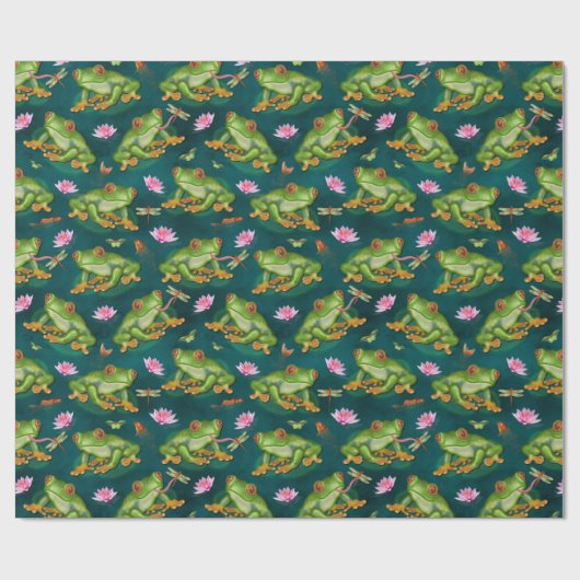 Frosch-tropisches Geschenkpapier (Flach)