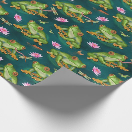 Frosch-tropisches Geschenkpapier (Ecke)