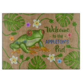 Frosch-tropisches Willkommen zum Schneidebrett (Vorderseite)
