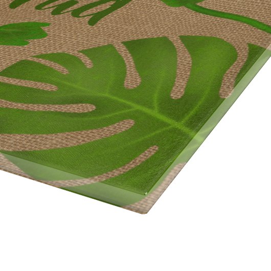 Frosch-tropisches Willkommen zum Schneidebrett (Ecke)