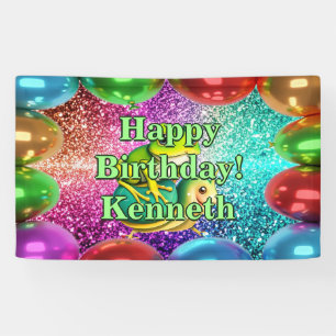 Frosch Turtle Personalisierte Charakter Geburtstag Banner
