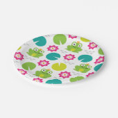 Frosch u. Nenuphar nahtloses Muster Pappteller (Schrägansicht)