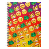 Frosch u. Prinzessin Emojis Pattern Notizblock (Vorderseite)