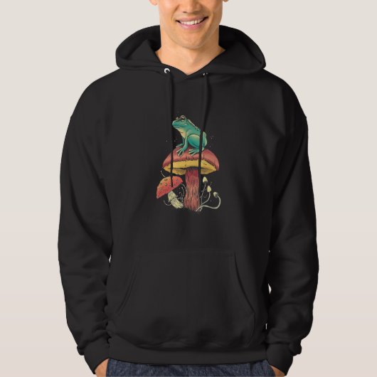 Frosch über Pilznatur Hoodie (Vorderseite)