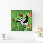 Frosch-Uhr Quadratische Wanduhr (Zuhause)