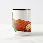 Frosch und Affe Zweifarbige Tasse (Mittel)