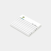 Frosch und Bleistift, gezeichnet Post-it Klebezettel (angewinkelt)