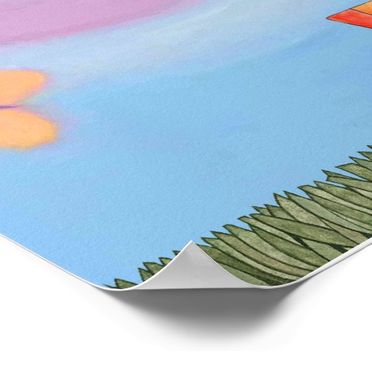 Frosch und Blume Poster (Ecke)