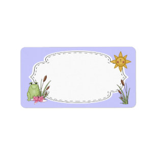 Frosch-und Cattails-Aufkleber Adressaufkleber