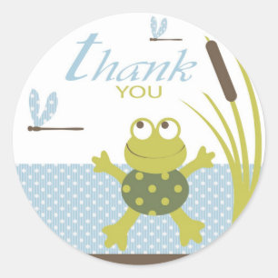 Frosch und Dragonfly Danke Runder Aufkleber