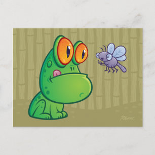 Frosch und Dragonfly Postkarte
