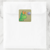 Frosch und Dragonfly Quadratischer Aufkleber (Tasche)