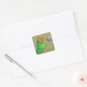 Frosch und Dragonfly Quadratischer Aufkleber (Umschlag)