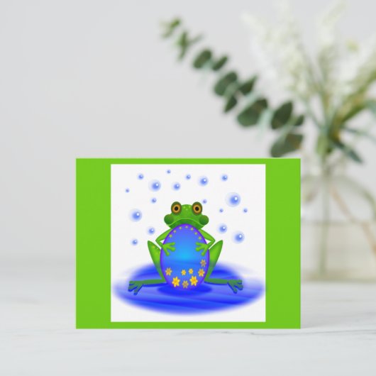 Frosch und Eier Postkarte (Stehend Vorderseite)