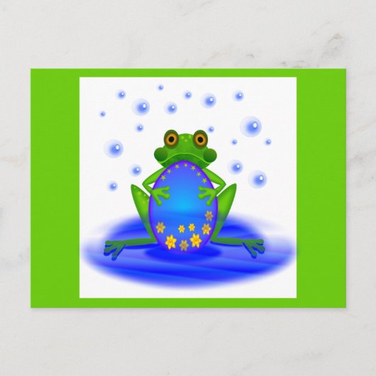 Frosch und Eier Postkarte (Vorderseite)