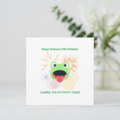 Frosch und Feuerwerk Geburtstag Karte (Stehend Vorderseite)