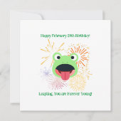 Frosch und Feuerwerk Geburtstag Karte (Vorderseite)