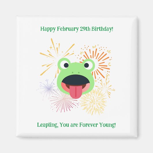 Frosch- und Feuerwerkdesign Magnet (Vorne)