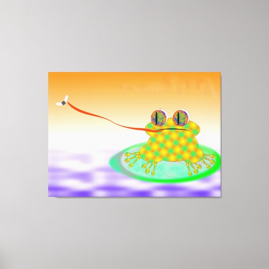 Frosch und Fliege Leinwanddruck (Vorderseite)