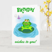 Frosch und Fliegen Karte (Gelbe Blume)