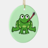 Frosch- und Fliegenschmuck Keramik Ornament (Rechts)