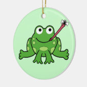 Frosch- und Fliegenschmuck (Spin It) auf Doppelsei Keramik Ornament (Links)