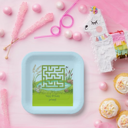 Frosch und Fly Maze Birthday Paper Teller (Party)