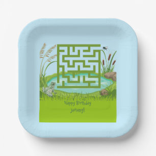 Frosch und Fly Maze Birthday Paper Teller
