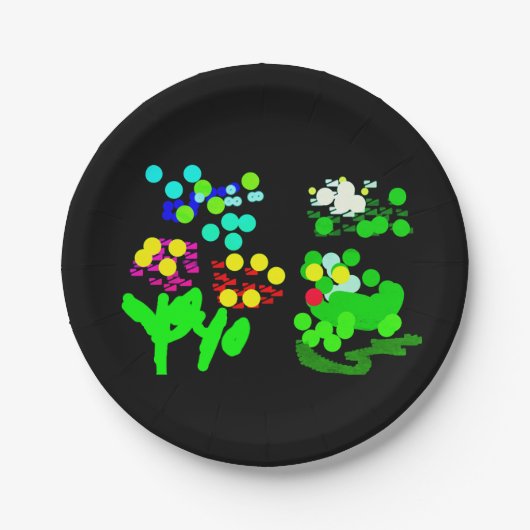 Frosch und Frühjahr Pappteller (Vorderseite)