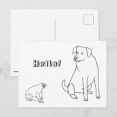 Frosch und Hund, Hallo, Mal-Postkarten 2 Postkarte (Vorne/Hinten)