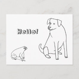 Frosch und Hund, Hallo, Mal-Postkarten 2 Postkarte