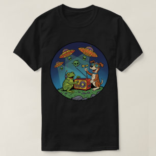 Frosch- und Hunde-Alien-Jäger - Kosmisches Radio T-Shirt