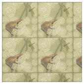 Frosch und Libelle auf Wasser-Lilien Stoff (Muster)