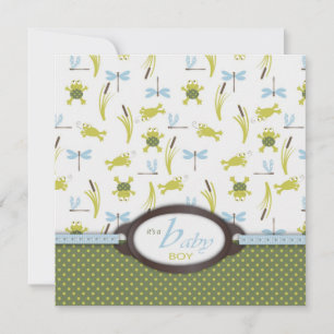 Frosch und Libelle Baby Shower Einladung
