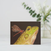 Frosch und Libelle-Postkarte Postkarte (Stehend Vorderseite)