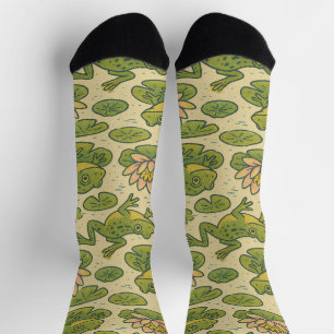 Frosch und Lili Pads Wasserlilien Frösche Socken