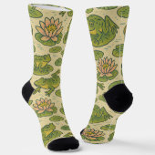Frosch und Lili Pads Wasserlilien Frösche Socken (Gewinkelt)