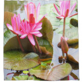 Frosch und Lilienpad Duschvorhang (Vorderseite)