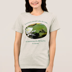 Frosch und Lotusblume Inspirierender Spruch Tri-Blend Shirt