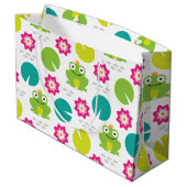 Frosch und Nenbergar nahtloses Muster Große Geschenktüte (Rückseite Schrägansicht)