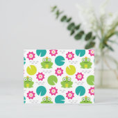 Frosch und Nenbergar nahtloses Muster Postkarte (Stehend Vorderseite)