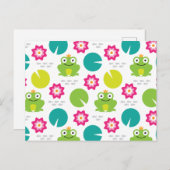 Frosch und Nenbergar nahtloses Muster Postkarte (Vorne/Hinten)